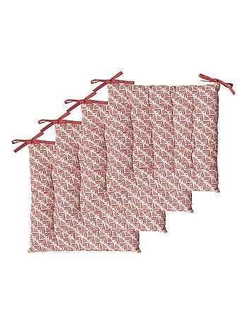 Galettes de chaise carrées bicolores, lot par 4 - DYLREV