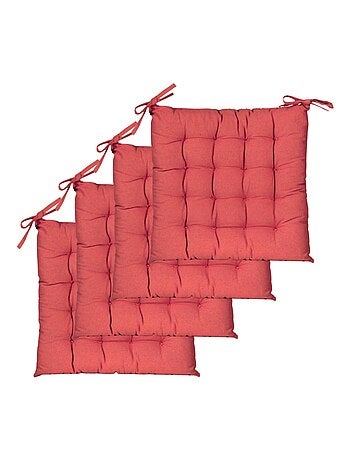 Galettes de chaise carrées bicolores, lot par 4 - DYLREV