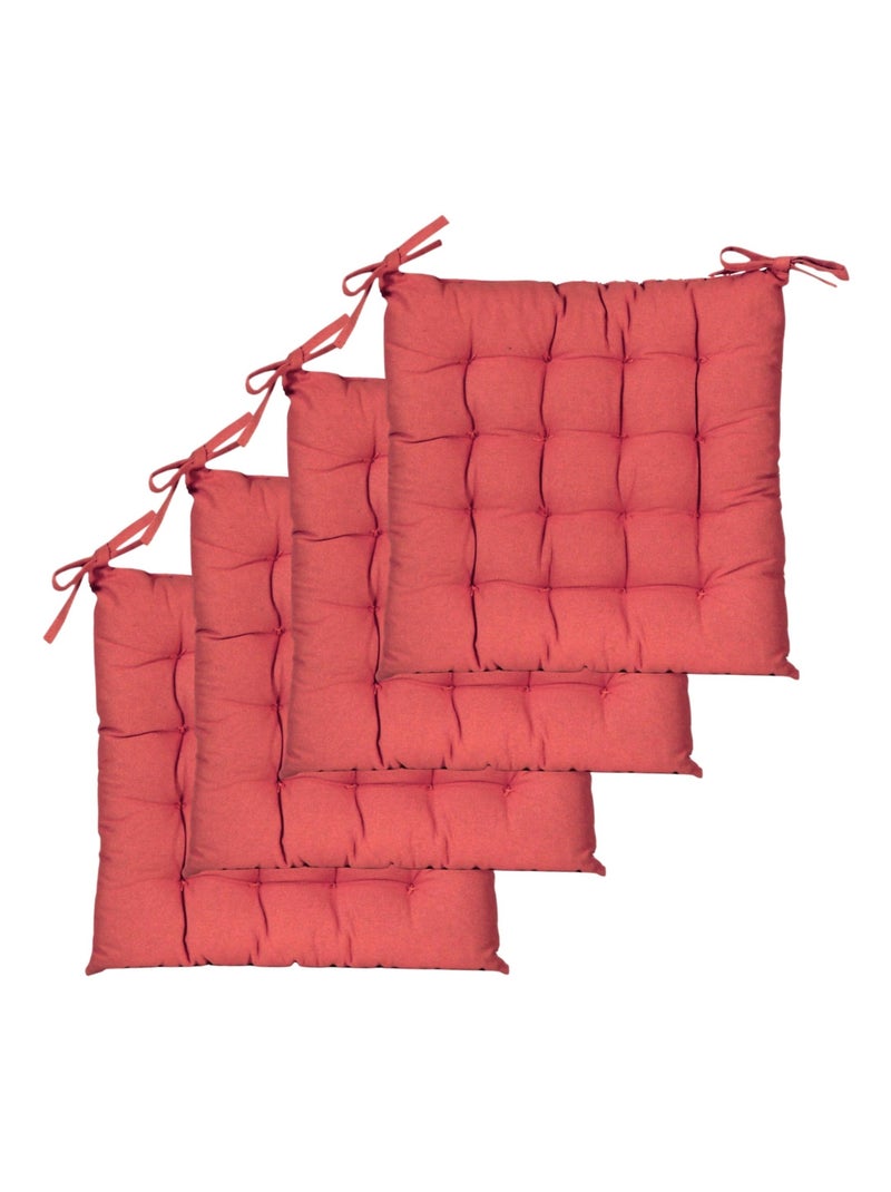 Galettes de chaise carrées bicolores, lot par 4 - DYLREV Terracotta - Kiabi