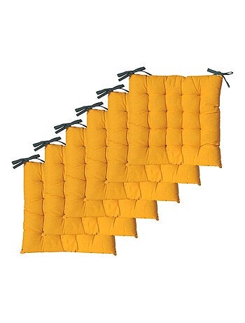 Galettes de chaise carrées bicolores, lot par 6 - DYLREV