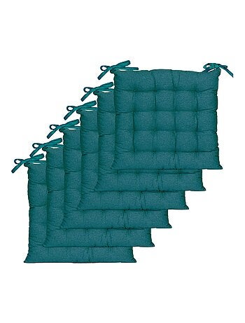 Galettes de chaise carrées bicolores, lot par 6 - DYLREV