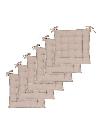 Galettes de chaise carrées bicolores, lot par 6 - DYLREV