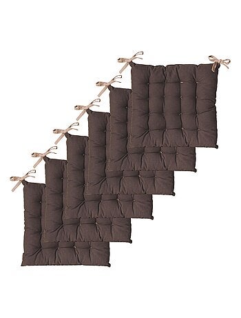 Galettes de chaise carrées bicolores, lot par 6 - DYLREV