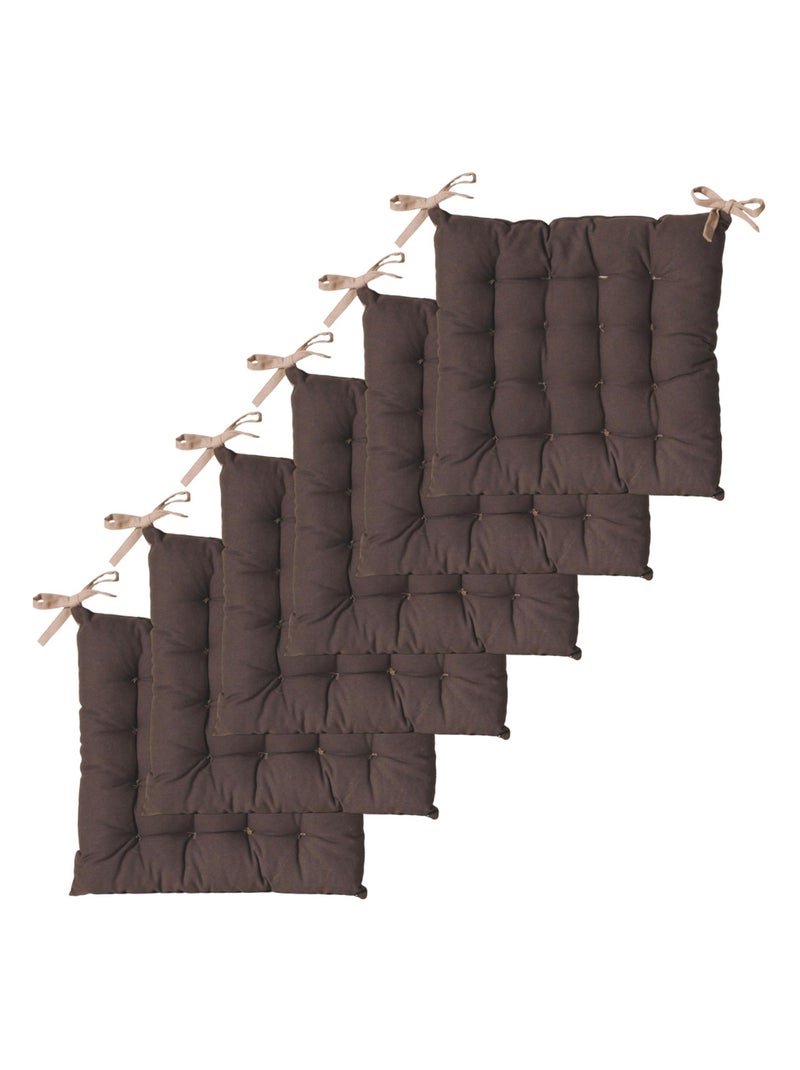 Galettes de chaise carrées bicolores, lot par 6 - DYLREV gris anthracite - Kiabi