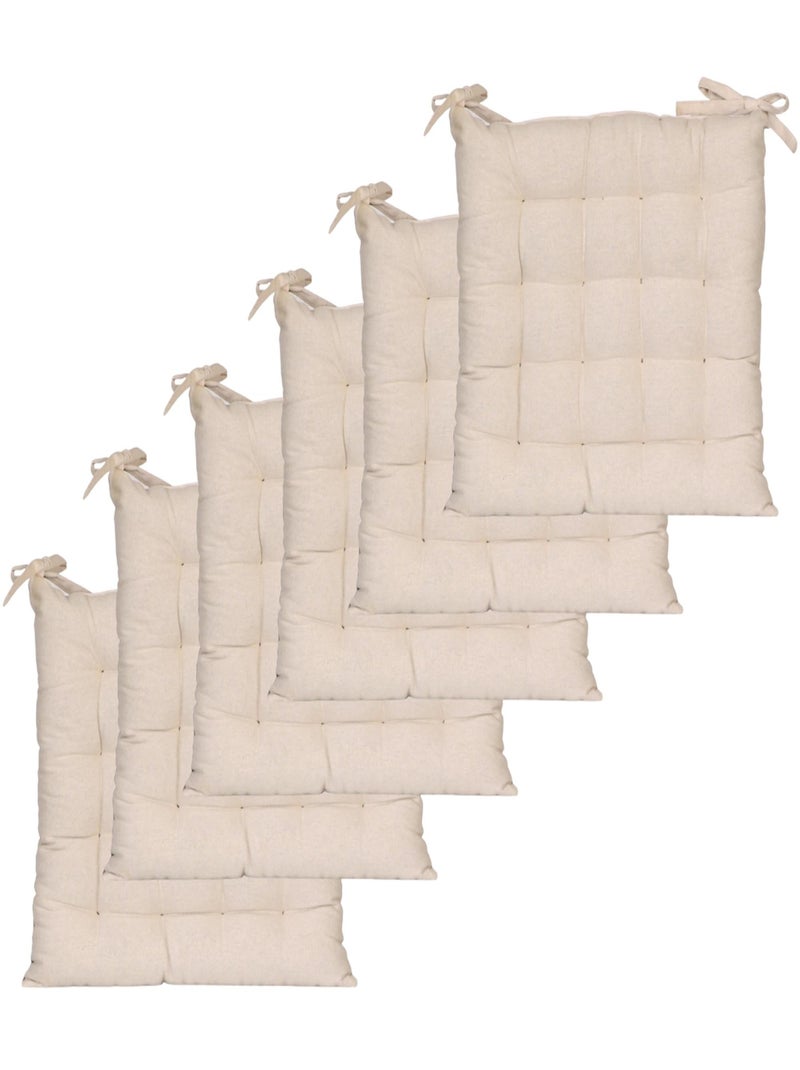 Galettes de chaise carrées bicolores, lot par 6 - DYLREV Gris Beige - Kiabi