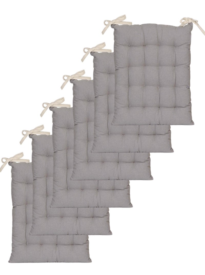 Galettes de chaise carrées bicolores, lot par 6 - DYLREV Gris Beige - Kiabi