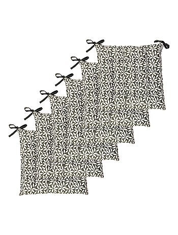 Galettes de chaise carrées bicolores, lot par 6 - DYLREV