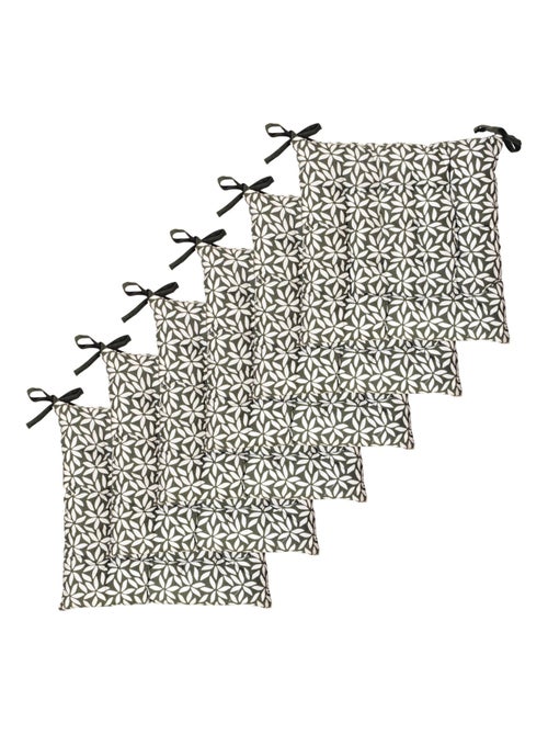 Galettes de chaise carrées bicolores, lot par 6 - DYLREV - Kiabi