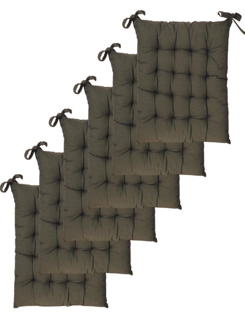 Galettes de chaise carrées bicolores, lot par 6 - DYLREV - Kiabi