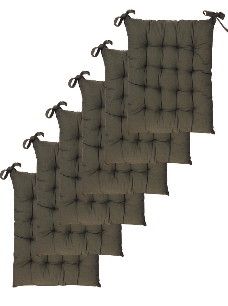 Galettes de chaise carrées bicolores, lot par 6 - DYLREV Kaki - Kiabi