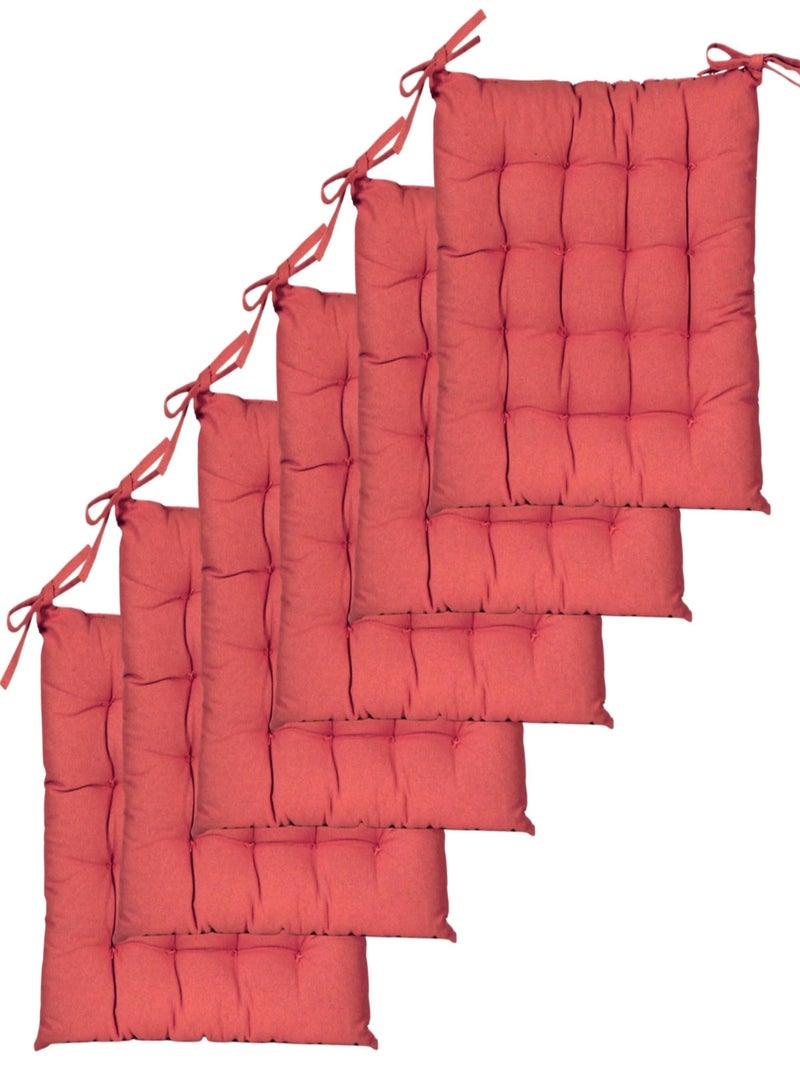 Galettes de chaise carrées bicolores, lot par 6 - DYLREV Terracotta - Kiabi