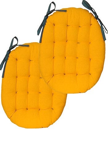 Galettes de chaise rondes bicolores, lot par 2 - DYLREV