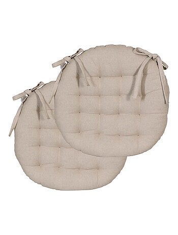 Galettes de chaise rondes bicolores, lot par 2 - DYLREV