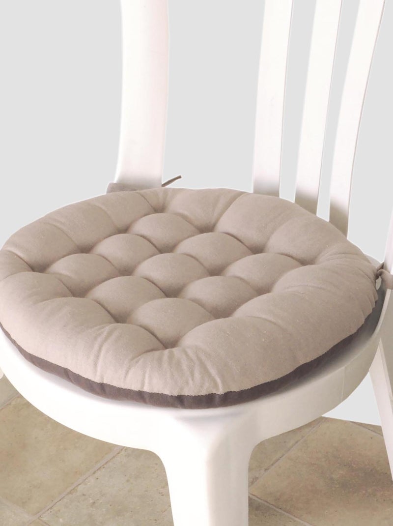 Galettes de chaise rondes bicolores, lot par 2 - DYLREV gris anthracite - Kiabi