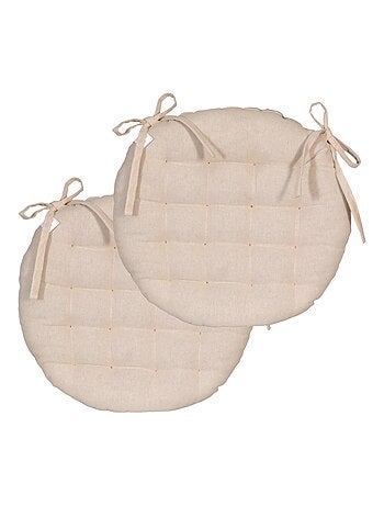 Galettes de chaise rondes bicolores, lot par 2 - DYLREV