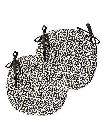 Galettes de chaise rondes bicolores, lot par 2 - DYLREV