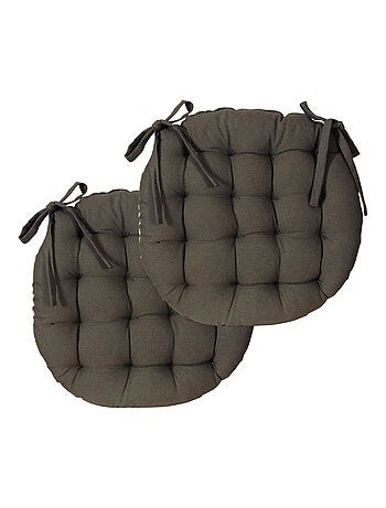 Galettes de chaise rondes bicolores, lot par 2 - DYLREV