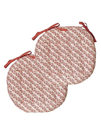 Galettes de chaise rondes bicolores, lot par 2 - DYLREV