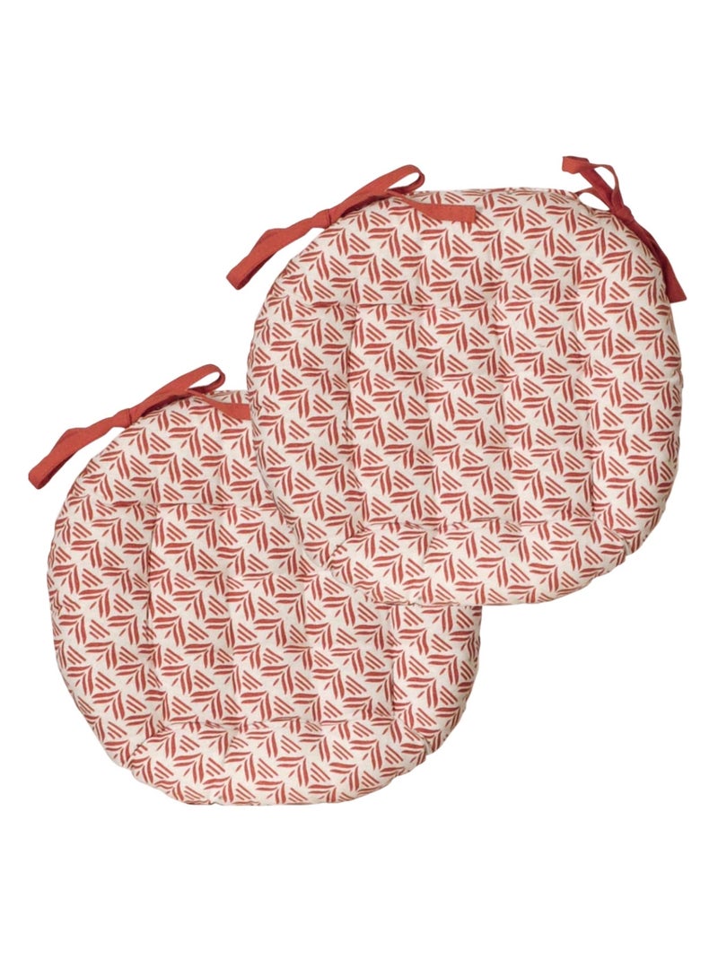 Galettes de chaise rondes bicolores, lot par 2 - DYLREV Terracotta - Kiabi