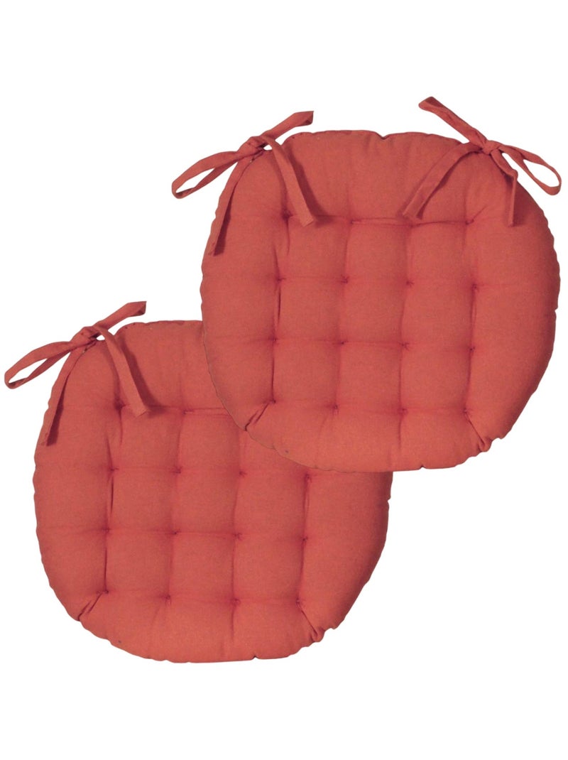 Galettes de chaise rondes bicolores, lot par 2 - DYLREV Terracotta - Kiabi