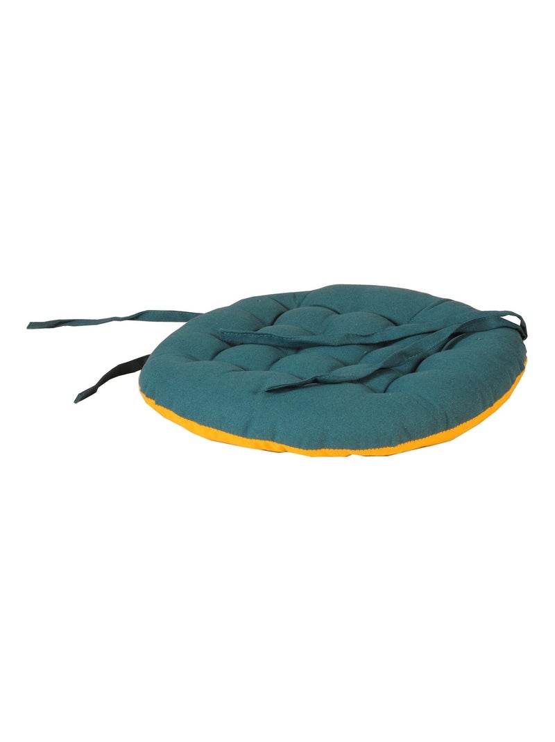 Galettes de chaise rondes bicolores, lot par 4 - DYLREV Bleu canard - Kiabi
