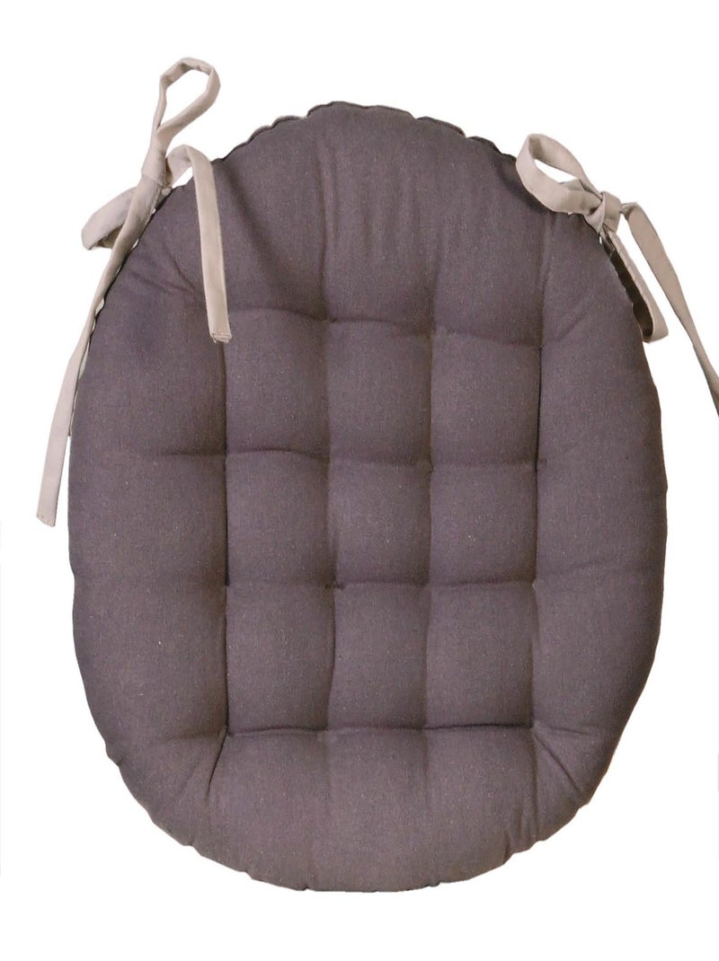 Galettes de chaise rondes bicolores, lot par 4 - DYLREV gris anthracite - Kiabi