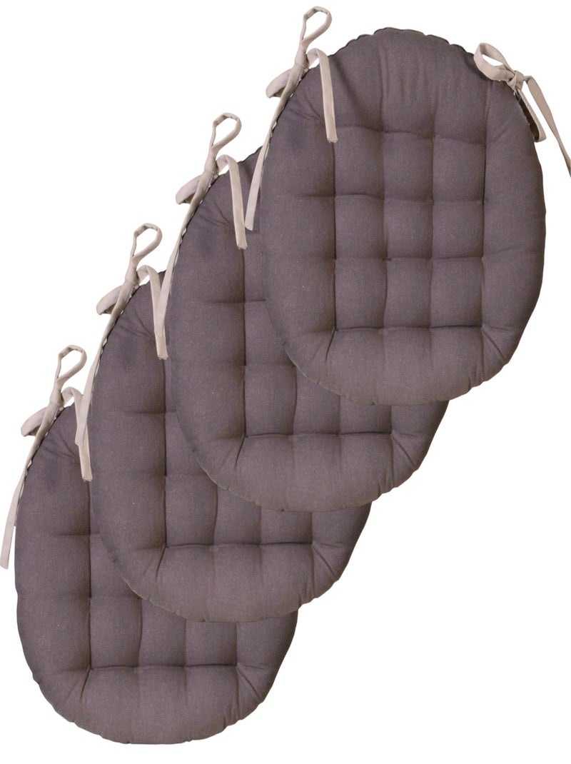 Galettes de chaise rondes bicolores, lot par 4 - DYLREV gris anthracite - Kiabi