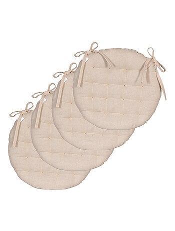 Galettes de chaise rondes bicolores, lot par 4 - DYLREV