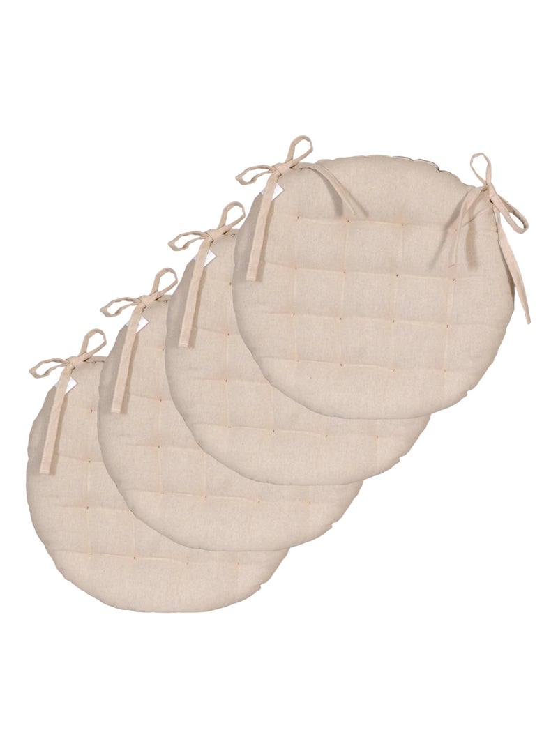 Galettes de chaise rondes bicolores, lot par 4 - DYLREV Gris Beige - Kiabi