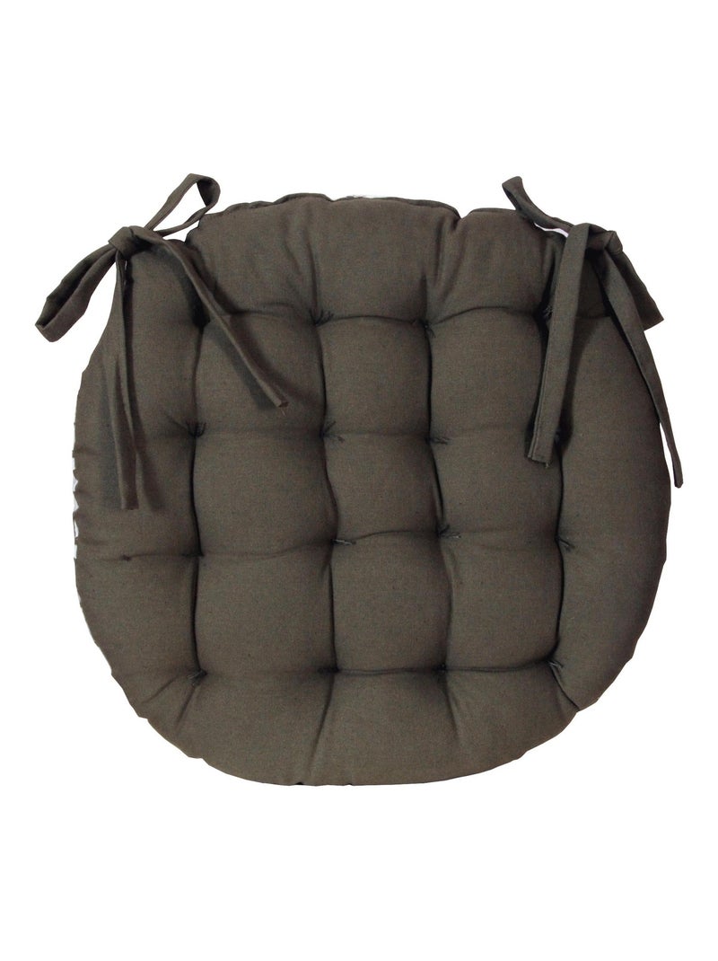 Galettes de chaise rondes bicolores, lot par 4 - DYLREV Kaki - Kiabi