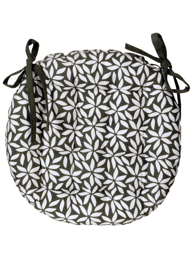 Galettes de chaise rondes bicolores, lot par 4 - DYLREV Kaki - Kiabi