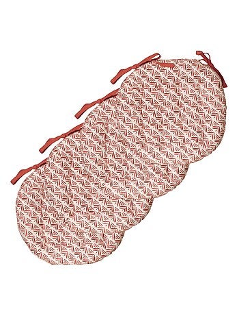 Galettes de chaise rondes bicolores, lot par 4 - DYLREV