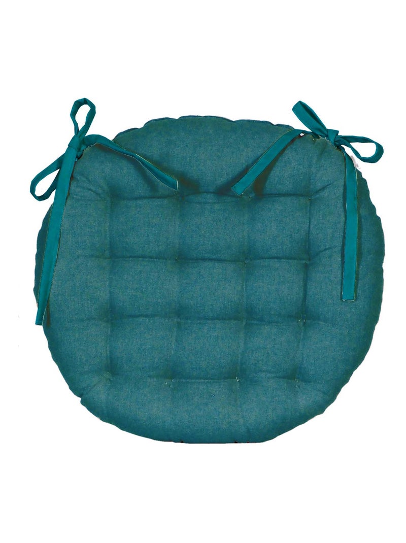 Galettes de chaise rondes bicolores, lot par 6 - DYLREV Bleu canard - Kiabi