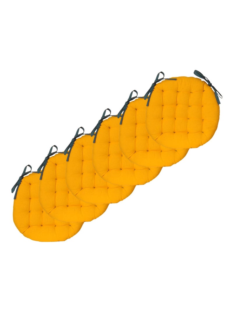 Galettes de chaise rondes bicolores, lot par 6 - DYLREV Bleu canard - Kiabi