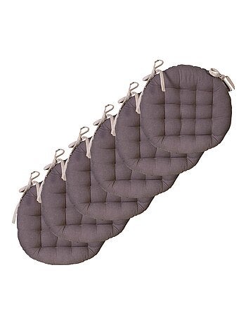 Galettes de chaise rondes bicolores, lot par 6 - DYLREV