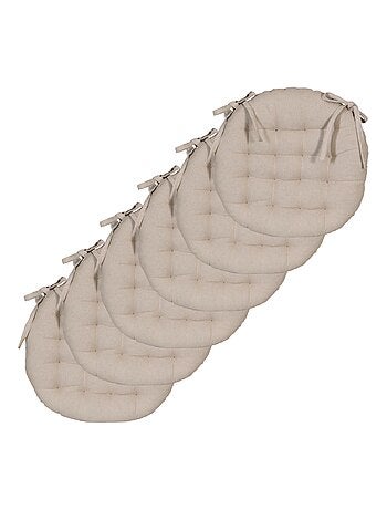 Galettes de chaise rondes bicolores, lot par 6 - DYLREV