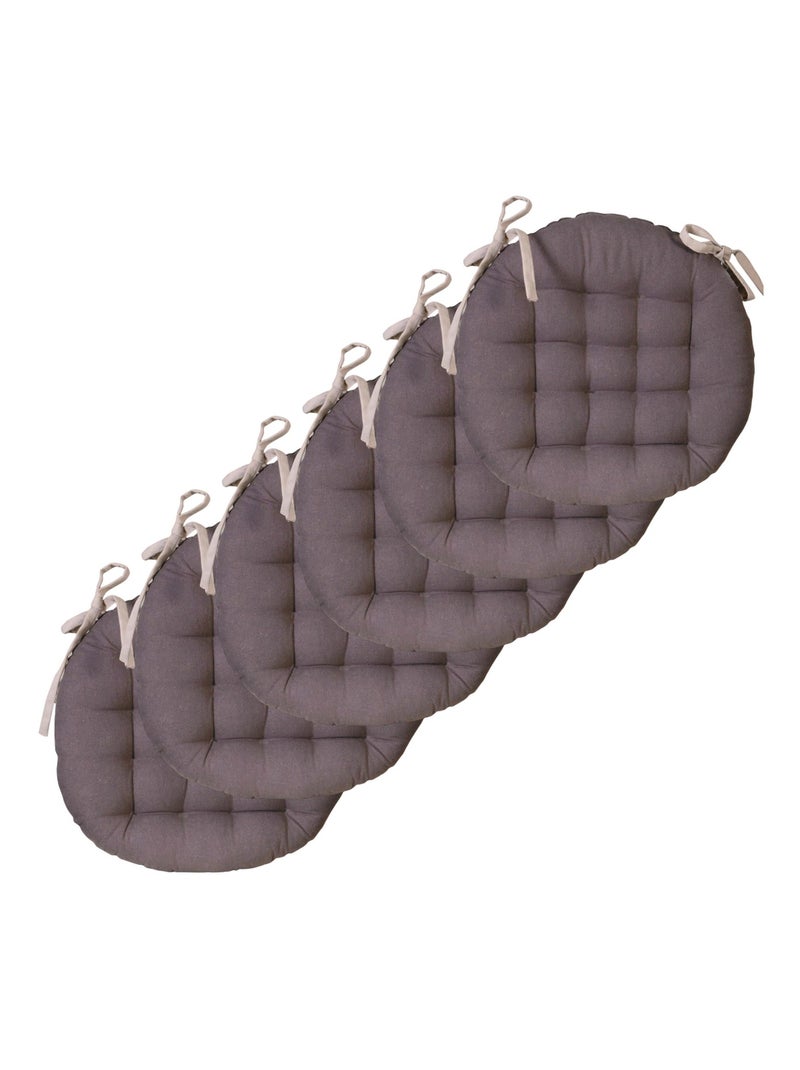 Galettes de chaise rondes bicolores, lot par 6 - DYLREV gris anthracite - Kiabi