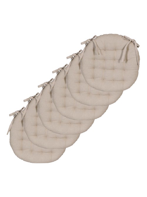 Galettes de chaise rondes bicolores, lot par 6 - DYLREV - Kiabi
