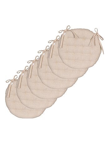 Galettes de chaise rondes bicolores, lot par 6 - DYLREV