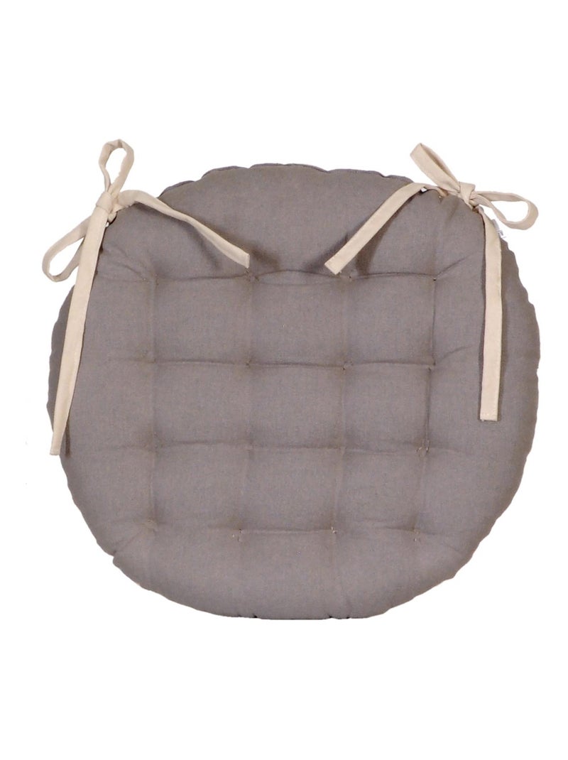 Galettes de chaise rondes bicolores, lot par 6 - DYLREV Gris Beige - Kiabi