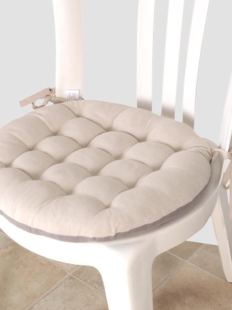 Galettes de chaise rondes bicolores, lot par 6 - DYLREV Gris Beige - Kiabi