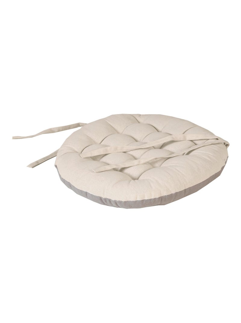Galettes de chaise rondes bicolores, lot par 6 - DYLREV Gris Beige - Kiabi