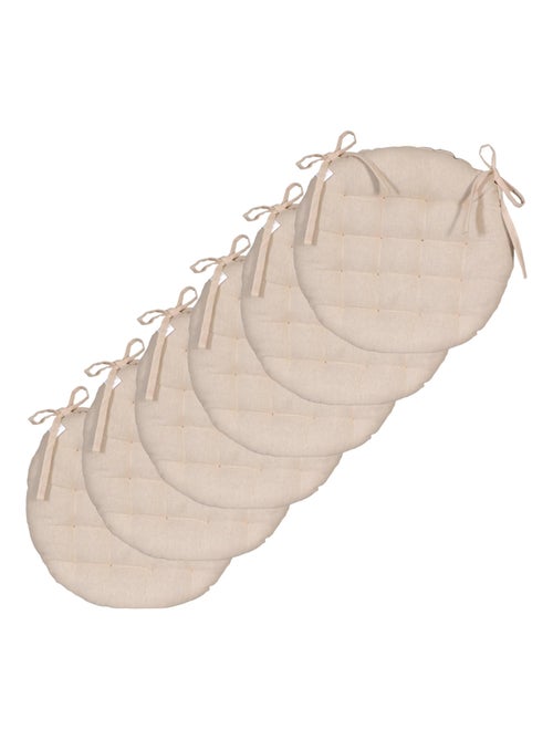 Galettes de chaise rondes bicolores, lot par 6 - DYLREV - Kiabi