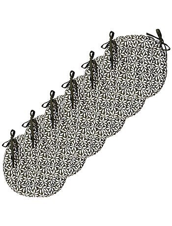 Galettes de chaise rondes bicolores, lot par 6 - DYLREV