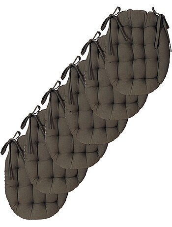 Galettes de chaise rondes bicolores, lot par 6 - DYLREV