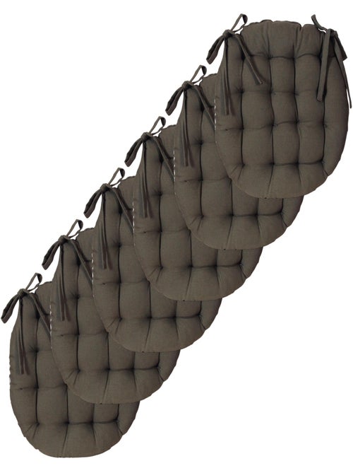 Galettes de chaise rondes bicolores, lot par 6 - DYLREV - Kiabi