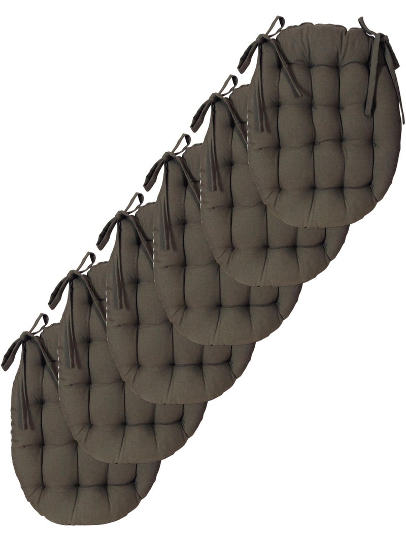 Galettes de chaise rondes bicolores, lot par 6 - DYLREV Kaki - Kiabi