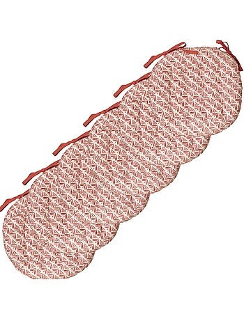 Galettes de chaise rondes bicolores, lot par 6 - DYLREV