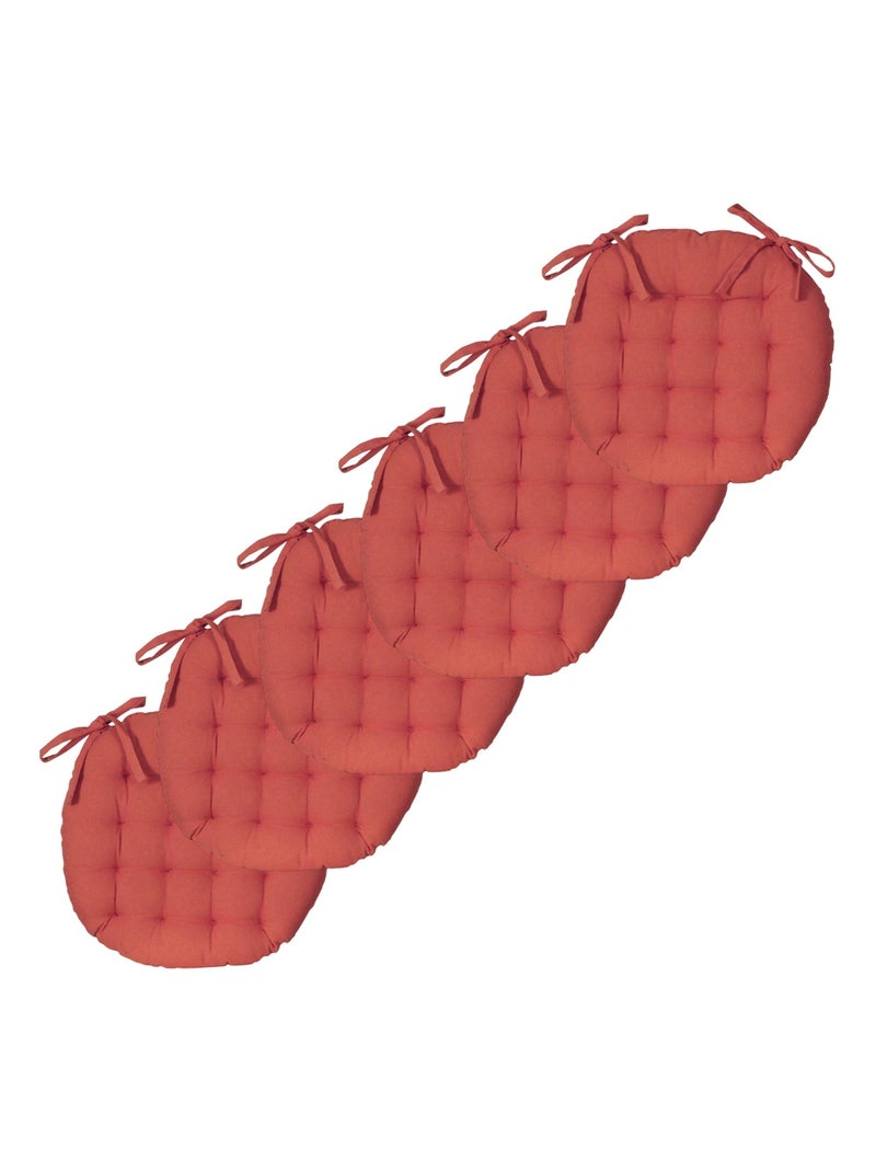 Galettes de chaise rondes bicolores, lot par 6 - DYLREV Terracotta - Kiabi
