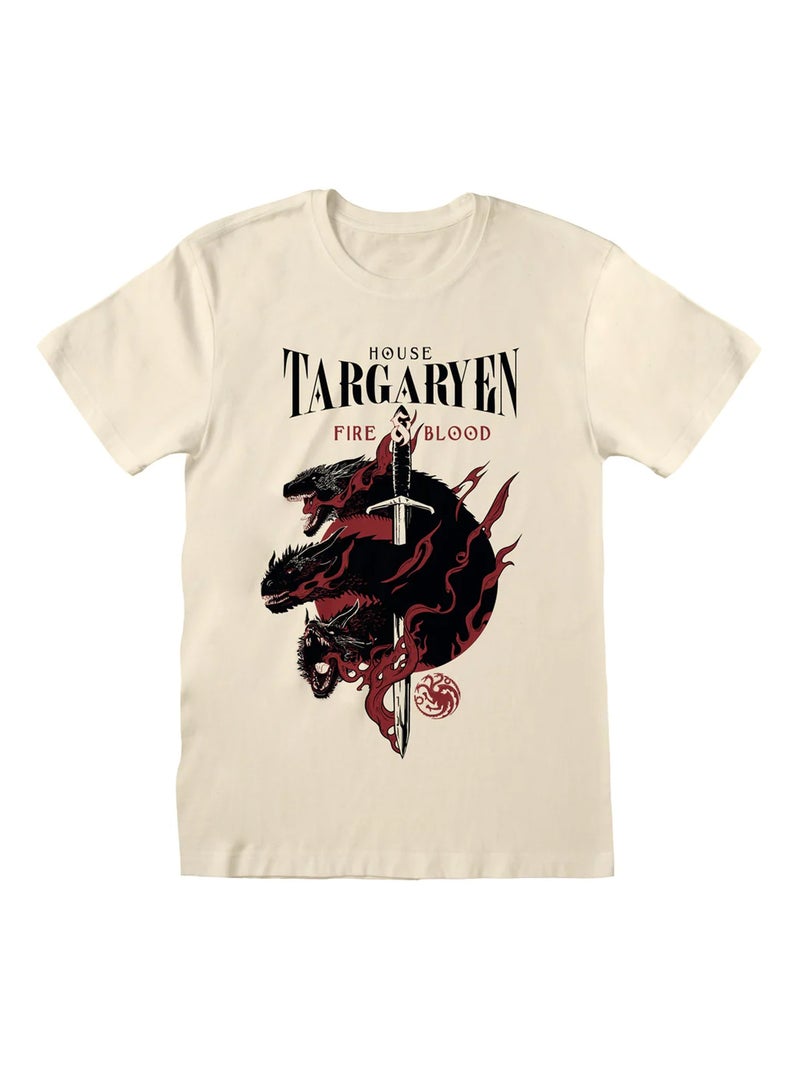 Game of Thrones - T-shirt HOUSE TARGARYEN Blanc cassé - Kiabi